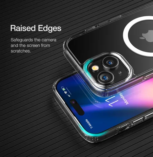 Miniatura 3 de ENCASED Funda de privacidad, diseñada para iPhone 15 (2023), funda transparente delgada con protector de pantalla antiespía, vidrio templado 9H