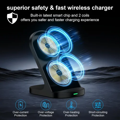 Miniatura 5 de Cargador inalámbrico Samsung con soporte de carga rápida, cargador de teléfono inalámbrico para estación de carga Android Galaxy S26 Ultra S25 FE