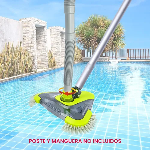Miniatura 5 de Sepetrel Cabezal de aspiradora de piscina mejorado con cepillo lateral y adaptador de manguera giratorio universal, forma triangular pesada