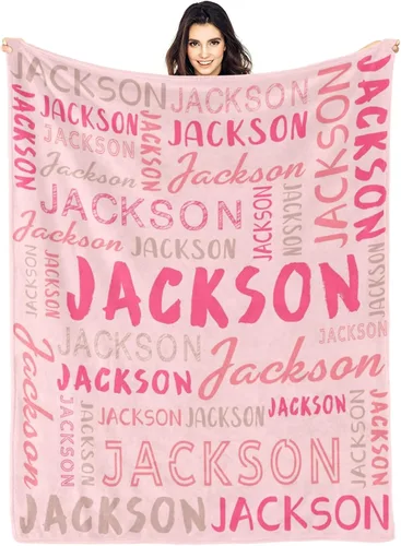Miniatura 18 de Manta personalizada con nombre, manta personalizada con nombre y texto para adultos, niños, cumpleaños, Navidad, Día de la Madre, Padre, Día de San