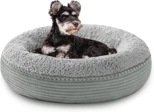 Miniatura 52 de Love's cabin Cama redonda acolchada para gatos y perros, cama para mascotas de 20 pulgadas para gatos o perros pequeños, parte inferior Violeta