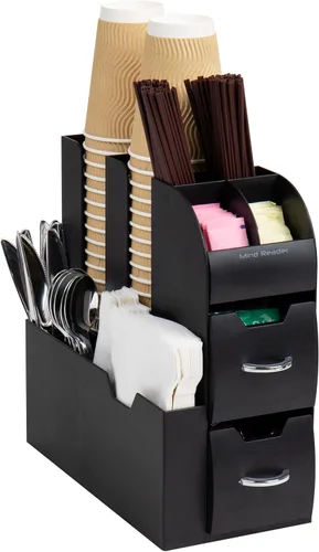Mind Reader caja organizador de café, 6, Negro