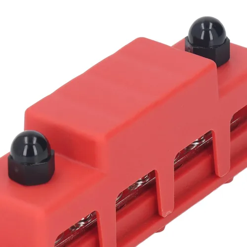 Miniatura 8 de 2 unids M8 250A Tornillo Terminal Bus Bar Distribución de Energía Bloque ABS Aleación de Zinc DC 48V 4 Terminal Automotriz