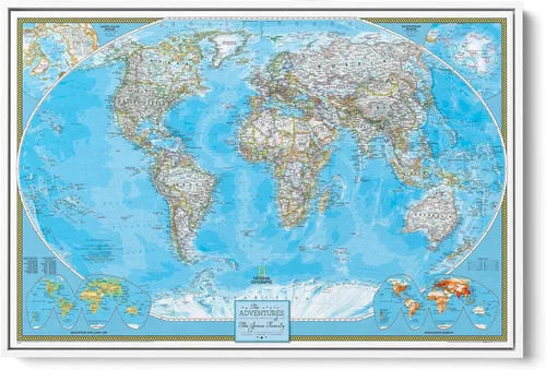 Miniatura 8 de National Geographic - Mapa de viaje – Póster de lienzo con mapa del mundo clásico con alfileres – Mapa personalizado del mundo – Grande 24 x 36