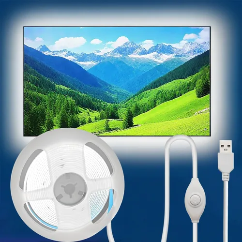 Miniatura 15 de ZSLAIFU Tira de luces LED de 5 V, tira de luz LED USB blanca, tira de luz LED de mazorca regulable de 3.28 pies, tira LED corta de alto brillo