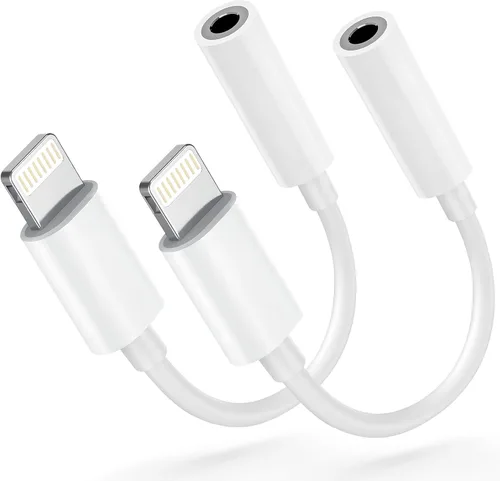 Miniatura 8 de Adaptador Lightning a conector de auriculares de 0.138 in con certificación MFi de Apple, calidad de audio premium y chip DAC para escuchar música