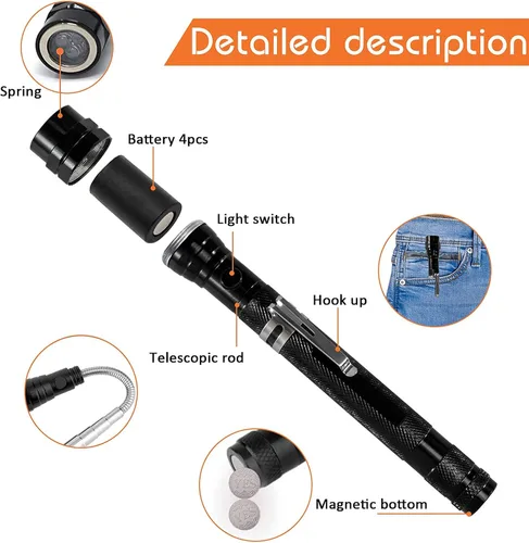 Miniatura 3 de KUCHEY Linterna magnética para el Día del Padre, regalos para hombres, rellenos de calcetines para hombres y adultos, herramienta de recogida, imán