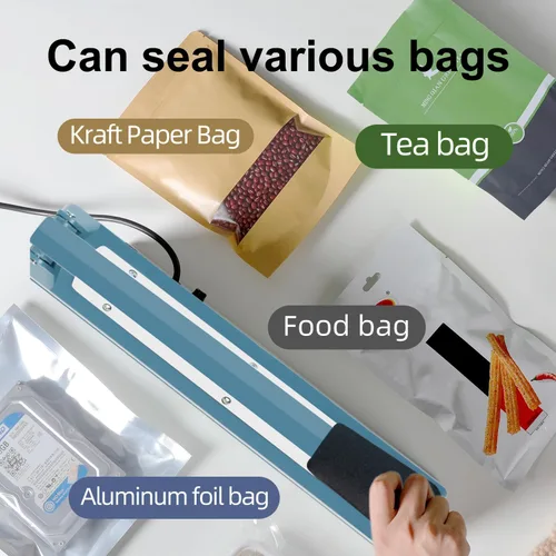 Miniatura 5 de Sellador térmico por impulso, sellador manual de bolsas, máquina de sellado térmico de 8 pulgadas, máquina selladora de impulsos para bolsas