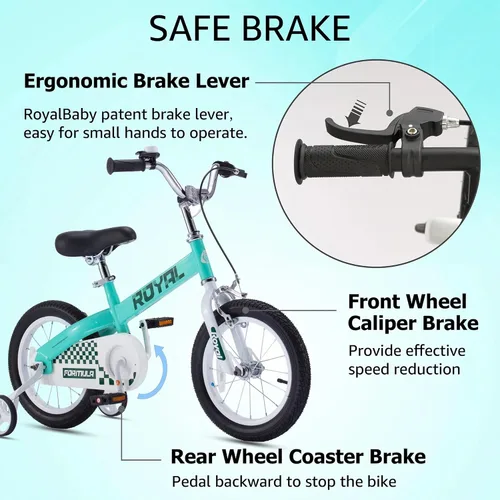 Miniatura 8 de Royalbaby Bicicleta Cubetube para niños de 3 a 9 años, bicicleta para niños pequeños de 12, 14, 16, 18 y 20 pulgadas, con ruedas de entrenamiento