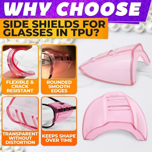 Miniatura 3 de BURIUS Protectores laterales de seguridad para lentes con clip – Se ajustan al 98% de las gafas Protecciones ligeras de laboratorio para 3