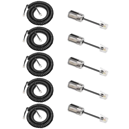 Miniatura 9 de Uvital Desenredador de cable para teléfono celular, 1 paquete de cable de teléfono fijo de 8 pies sin enrollar (1.2 pies en espiral) y 1 paquete
