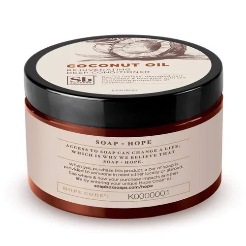 Miniatura 4 de Soapbox Coconut & Shea - Acondicionador profundo rejuvenecedor, tratamiento hidratante para cabello seco y dañado, deja el cabello suave, liso e
