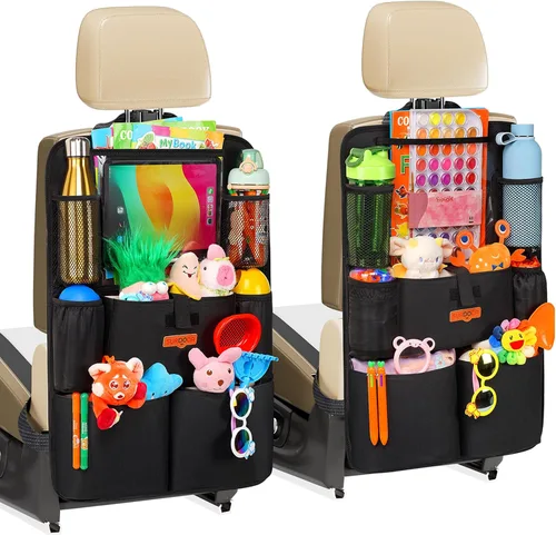 Miniatura 13 de SURDOCA Organizadores y almacenamiento de automóvil, organizador de asiento de automóvil mejorado con soporte para tableta de pantalla táctil de 11