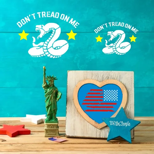 Miniatura 6 de 9 plantillas de bandera estadounidense – We The People & Don't Tread On Me plantillas de trazado reutilizables para adultos, álbumes de tarjetas