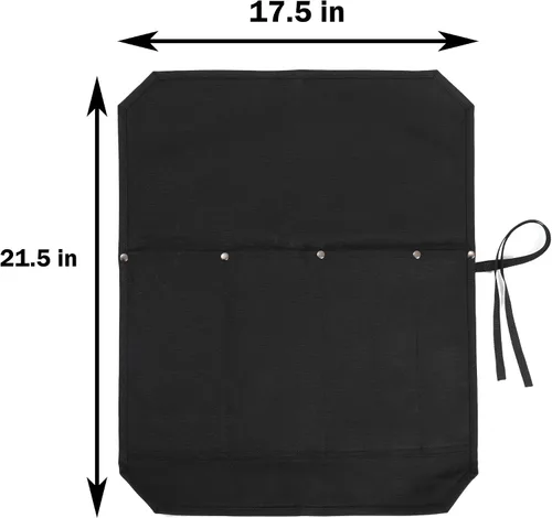 Miniatura 2 de Bolsa para cuchillos de chef, rollo para cuchillos con 4 ranuras, forro de tela especializado resistente a cortes, lona encerada resistente de 16