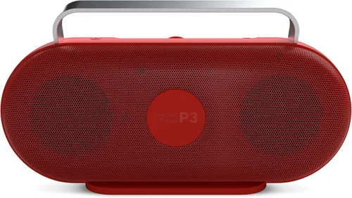 Miniatura 2 de Polaroid Reproductor de música P3 (rojo) - Altavoz Bluetooth inalámbrico Boombox retro-Futurista recargable con emparejamiento estéreo dual