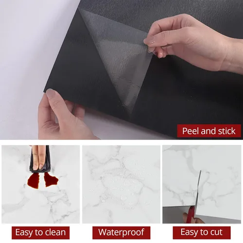 Miniatura 7 de WESTICK Azulejos de suelo de mármol blanco para despegar y pegar, azulejos de vinilo autoadhesivos para cocina, dormitorio, sótano, escaleras