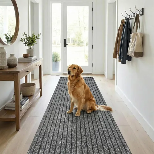 Miniatura 6 de ITINA Alfombra de pasillo de 3 x 5 pies, resistente al agua, para interiores y exteriores, antideslizante, respaldo de PVC, lavable, para el hogar