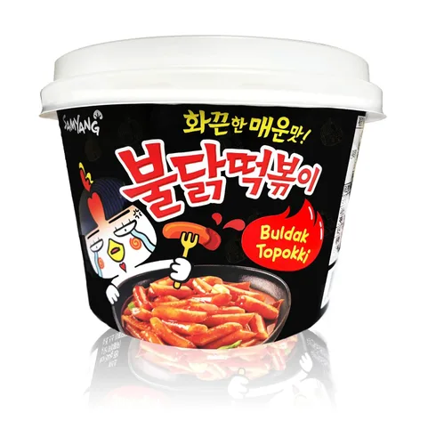 Buldak Tteokbokki - Pastel de arroz coreano instantáneo coreano Snack Tteok Tteokbokki Pastel de arroz (picante, 1)