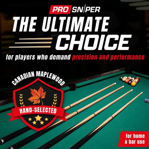 Miniatura 2 de Prosniper Premium Pool Sticks Set of 4 58-Inch, 19-Oz Canadian Ashwood Pool Cue with Low-Deflection Shaft & 4 Extra Chalks Pro-Grade Billiard