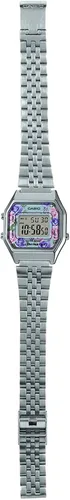 Miniatura 5 de Casio LA680WA-2C - Reloj digital con esfera floral vintage para mujer Azul Patchwork Cronógrafo digital