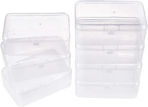 Miniatura 15 de BENECREAT Paquete de 24 contenedores cuadrados de plástico transparente de 1.38 x 1.38 x 0.7 pulgadas, con tapa para artículos, tapones