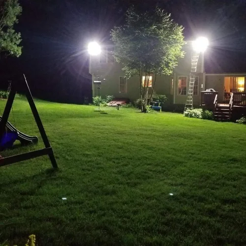 Miniatura 3 de Paquete de 2 focos LED de 100 W para exteriores, luces de seguridad superbrillantes de 8000 lúmenes, equivalente a 550 W, impermeable IP66, blanco