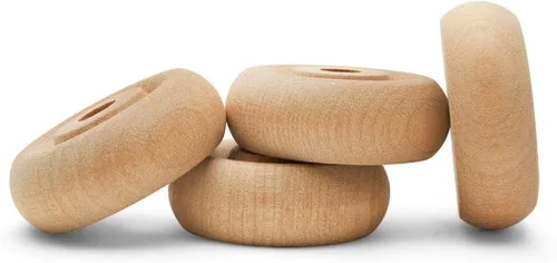 Miniatura 15 de Mini ruedas de madera clásicas, ideales para manualidades, 5/8 pulgadas de diámetro, 1/4 pulgadas de grosor, agujero de 1/8 pulgadas, paquete de 50