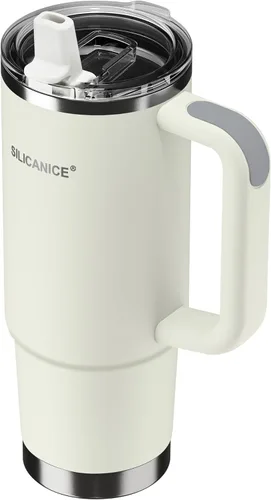 Miniatura 22 de Para café helado y licuados de frutas - Nunca vuelvas a beber de una tapa mohosa: vaso higiénico de 20 onzas, tapa 100% a prueba de fugas y boquilla
