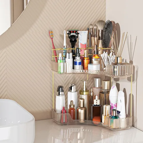 Miniatura 12 de Webetop Organizador de Encimera para Baño, Organizador Esquinero de 3 Niveles para Almacenamiento en Baño, Organizador de Maquillaje, Estante