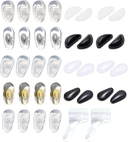 Miniatura 8 de 10 pares de almohadillas adhesivas antideslizantes para la nariz, almohadillas de silicona suave y pegajosa para lentes de sol, agarre para marco