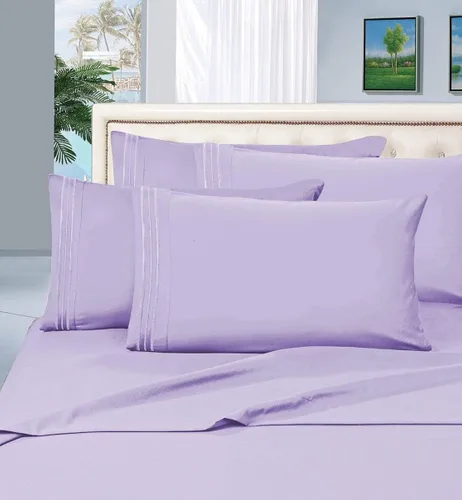 Miniatura 11 de Elegant Comfort Juego de sábanas de 4 piezas de calidad egipcia de 1500 hilos, ultra suave, resistente a las arrugas, la decoloración y las manchas