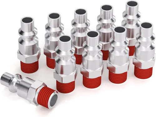 Miniatura 14 de GASHER 5 piezas de ajuste de herramienta de aire industrial de acero inoxidable 304 NPT hembra de 1/4 pulgada, tapones neumáticos de alto flujo