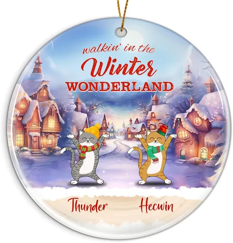 Miniatura 18 de Adorno personalizado para la primera Navidad del bebé 2025 con nombre personalizado, lindo oso en la luna, adornos redondos, regalo de primer