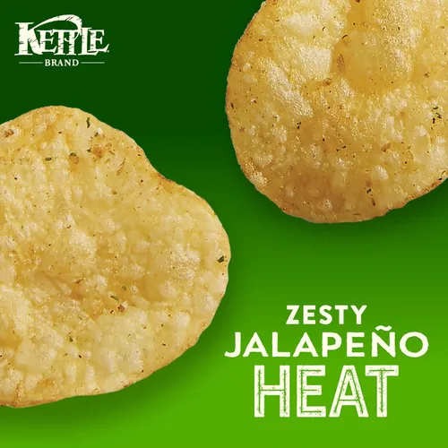 Miniatura 4 de Kettle Brand Papas fritas, chips de caldera jalapeño fritas al aire, bolsa de 6.5 onzas