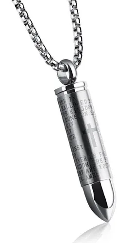 Cross Necklace for Ashes Stainless Steel Cremation Jewelry Urn Engraved Bible Pendant Necklaces Memorial Gifts