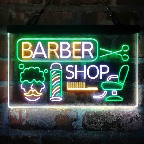 Miniatura 18 de ADVPRO Barbería barra de corte de pelo salón tricolor LED neón signo verde y rojo y amarillo 13 x 8.7 pulgadas st9s32-i2044-gry