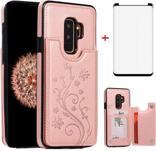 Miniatura 10 de Funda de teléfono para Samsung Galaxy S9 Plus con protector de pantalla de vidrio templado y tarjetero con soporte para tarjetero, accesorios