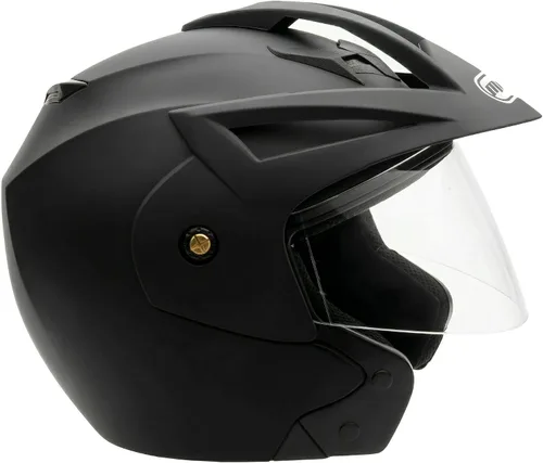 Miniatura 4 de MMG Model 20 - Casco abierto para motocicleta, DOT, uso legal en carretera, visera transparente abatible, negro mate (XL)