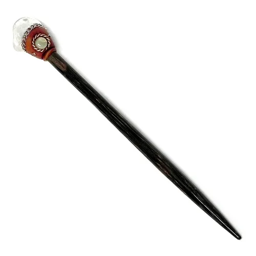Miniatura 17 de Mia Jewel Shop - Palillos de madera de Chonta con piedras preciosas curativas naturales – Palillos para el cabello hechos a mano para mujeres