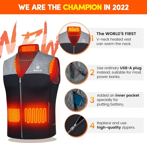 Miniatura 2 de DOACE Unisex Adult mens Heated Vest