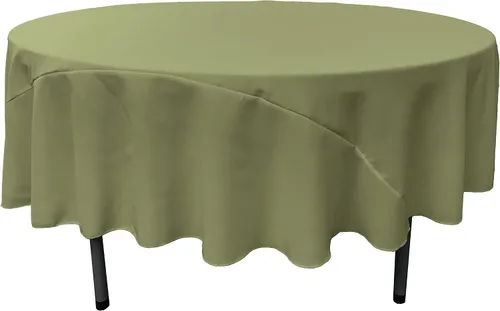 Miniatura 161 de LA Linen - Mantel redondo lavable de popelina de poliéster, resistente a manchas y arrugas, 51", mantel de tela para comedor, cocina, fiesta, Negro