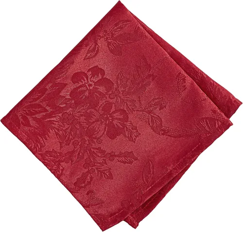 Miniatura 2 de Elrene Home Fashions Poinsettia Elegance - Servilletas de cena de tela jacquard para Navidad y vacaciones, juego de 4, 17"x17", rojo