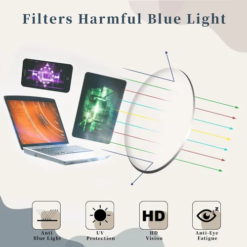 Miniatura 5 de FEISEDY Gafas de luz azul retro estilo aviador para hombres y mujeres, armazón cuadrado, para lectura en computadora/TV/teléfonos B0209