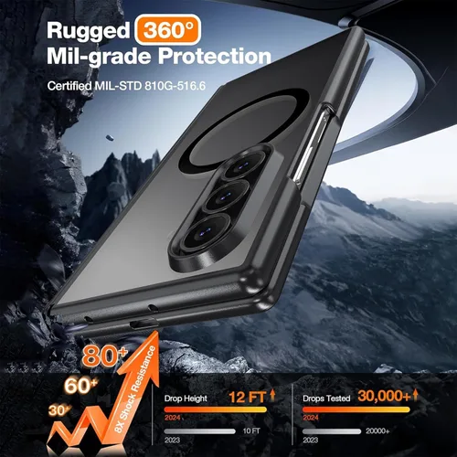 Miniatura 6 de WRJ Funda magnética para Samsung Galaxy Z Fold 7, [protector de pantalla integrado] [compatible con Magsafe], protección de bisagra de cuerpo