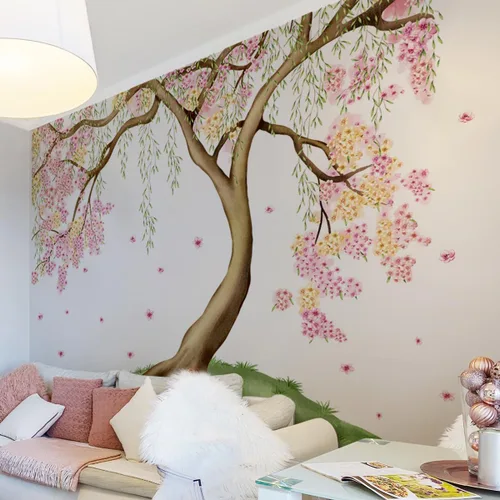 Miniatura 11 de Calcomanías de Pared de Cactus Boho Calcomanías de Pared de Sol Boho Plantas Tropicales de Cactus Verdes con Pájaros Calcomanías de Pared para Sala