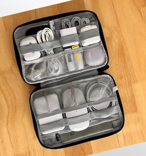 Miniatura 3 de Organizador de cables de viaje, bolsa de cable, organizador de electrónica de viaje, bolsa de transporte de tecnología, estuche de transporte