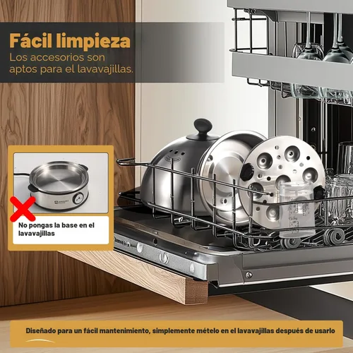 Miniatura 8 de Annie & Mia Design Cocedor eléctrico para huevos, caldera de huevos de acero inoxidable con capacidad para 7 huevos, 360 W, duro, medio, escalfador