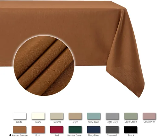 Miniatura 4 de maxmill Mantel cuadrado de cosecha resistente a las manchas, impermeable, resistente a las arrugas, de lino suave para cosecha de otoño, Acción