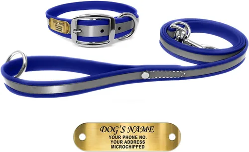 Miniatura 15 de Regal Dog Products Collar Reflectante para Perro con Placa de Nombre Grabada Personalizada Collares para Perro Personalizados de Biothane Rosa